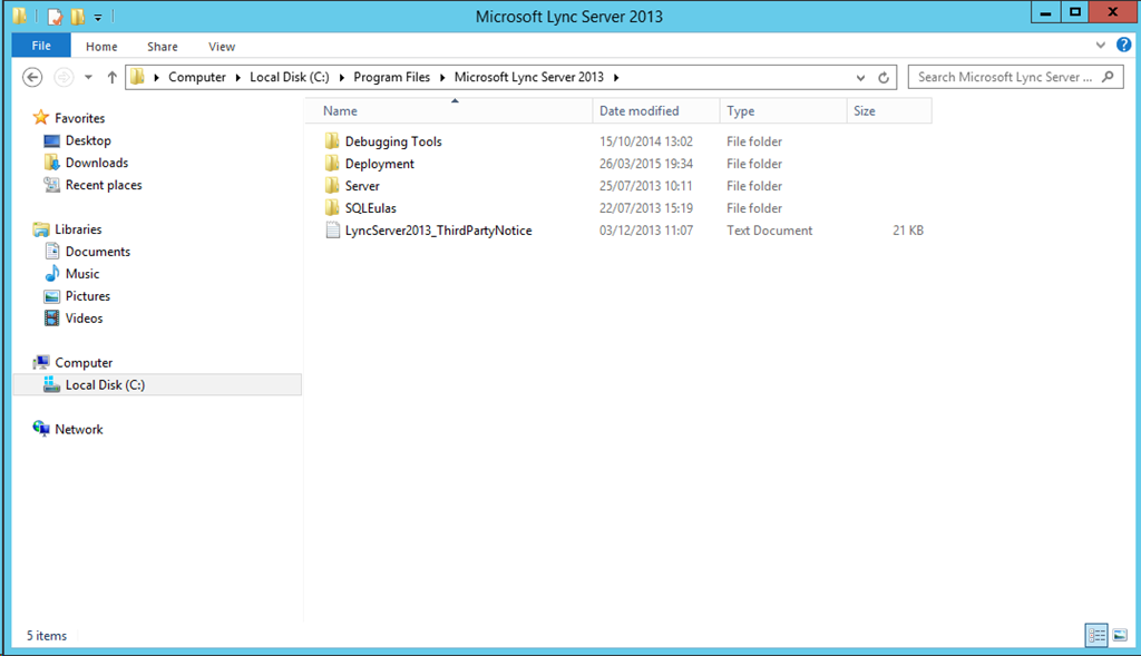 Program Files Microsoft Lync 2013 Folder