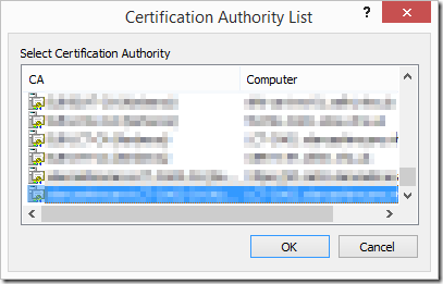 Select Certificate Authority