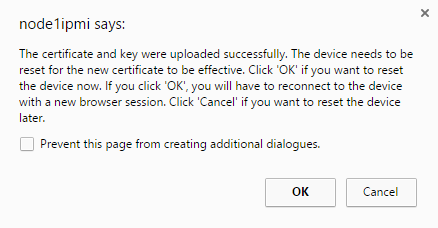 Certificate Uploaded Reset Required