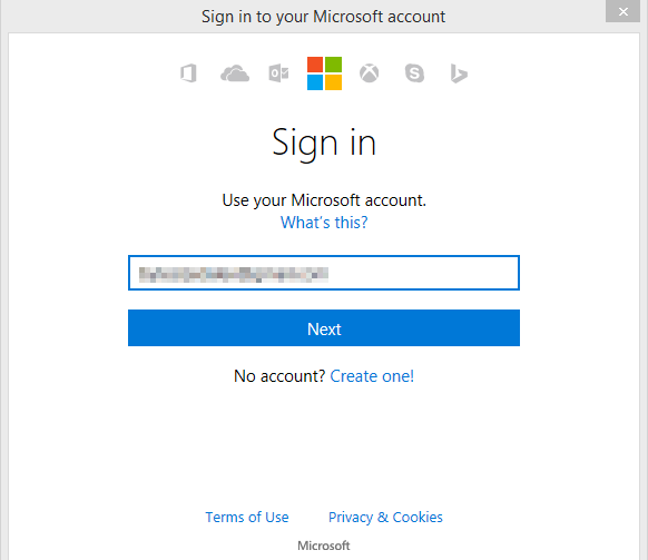 Sign in to your Microsoft Account