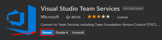 VSC Extensions - Visual Studio Team Services Extension Reload