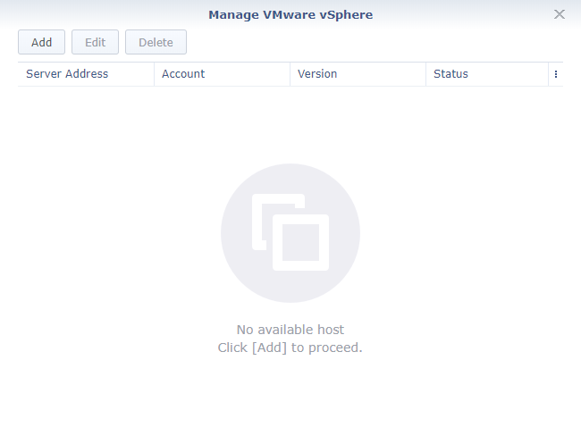 Synology Active Backup for Business Virtual Machine Manage VMware vSphere Page